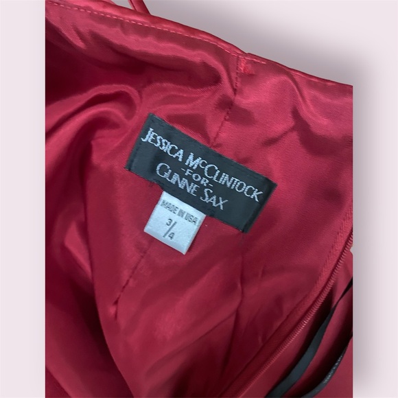 Vintage Jessica McClintock Gunne Sax Ruby Red Gown size 3/4 - Picture 10 of 12